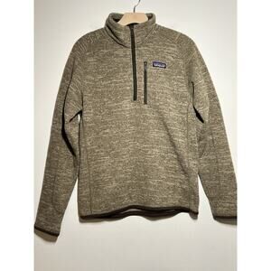 Patagonia Mens EUC Brown/Tan Better Sweater 1/4 Zip Pullover Sweatshirt Jacket S